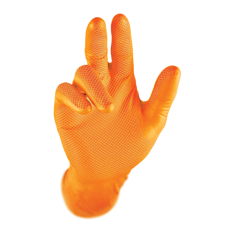 Rękawiczki Warsztatowe Nitrylowe Grube Grippaz 10/XL pomarańczowe