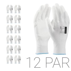 12 par Rękawice poliestrowe powlekane poliuretanem ARDON BUCK WHITE 10/XL białe